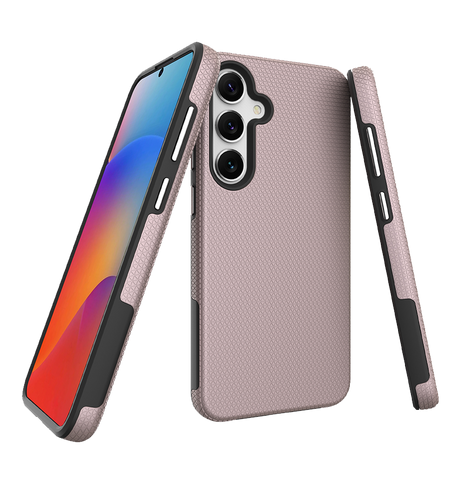 Samsung Galaxy S25 MagSafe Case - Rose Gold | Triangle Texture Rugged Shockproof Cover