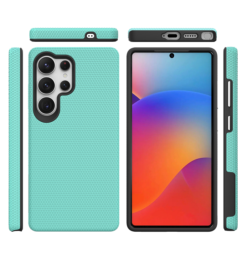 Samsung Galaxy S25 Ultra MagSafe Case - Mint | Triangle Texture Rugged Shockproof Cover