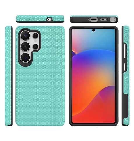 Samsung Galaxy S25 Ultra MagSafe Case - Mint | Triangle Texture Rugged Shockproof Cover