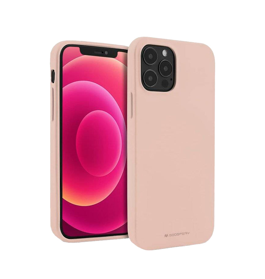 iPhone 14 Pro Silicone Case – Pink Sand | Goospery Mercury Ultra-Smooth Feel with Everyday Drop Protection image 0