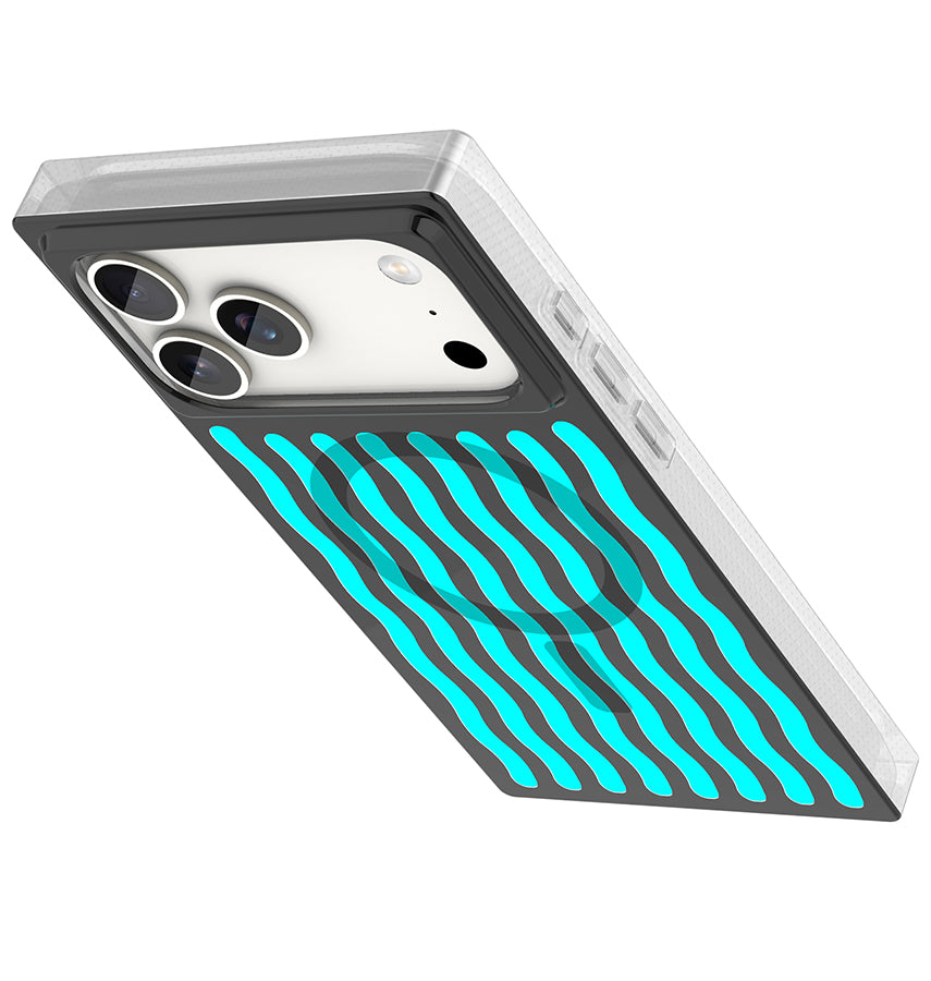 iPhone 17 Pro Max BoxedIn Case – Neo Wave | MVR Slim Protective Cover, Stylish Pattern, MagSafe Compatible image 1