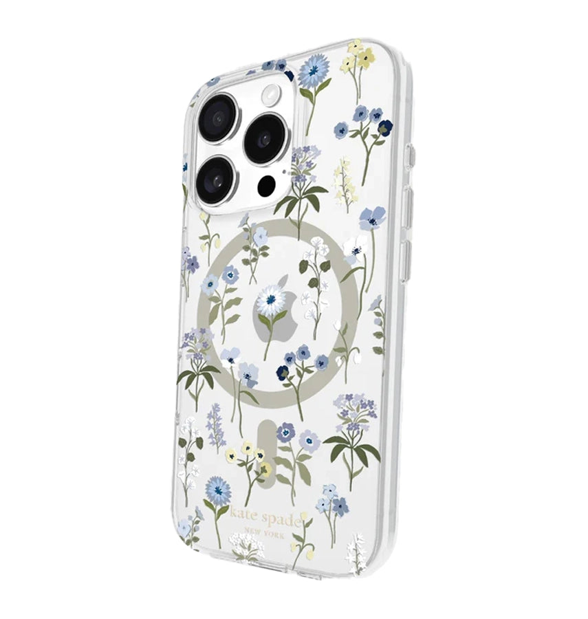 iPhone 16 Pro Precious Bloom MagSafe Case – Clear Blue | Kate Spade  Protective Cover with Elegant, Slim & Durable Design image 1