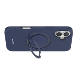 iPhone 16 MVR Liquid Silicone Stand Case - Navy Blue | Soft - Touch, Adjustable Kickstand image 3