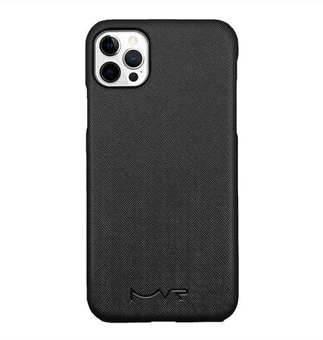 iPhone 7G/8G/SE2 MVR Saffiano Leather Case - Black | Slim Protective Phone Cover image 0