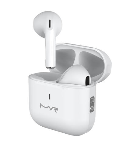 MVR Robin Mini Wireless TWS Earbuds – White | Bluetooth 5.3, 24H Playtime & Touch Controls image 1