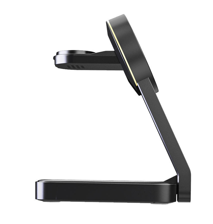 MVR Portable 3 - in - 1 Magnetic Charger - Black | Foldable Travel Charging Station for iPhone, AirPods & Apple Watch image 2