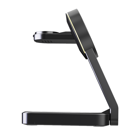 MVR Portable 3 - in - 1 Magnetic Charger - Black | Foldable Travel Charging Station for iPhone, AirPods & Apple Watch image 2