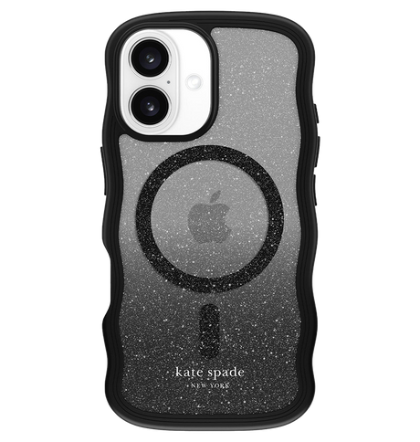 iPhone 16 MagSafe Case - Black | Kate Spade Elegant Wavy Design & Durable Protection Back Cover image 0