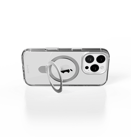 iPhone 16 Pro MVR Stellar Stand Case - Silver | Kickstand Protective Back Cover image 3