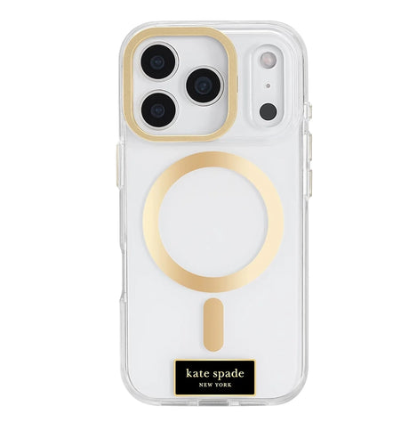 iPhone 17 Pro MagSafe Case with Stand – Clear Gold Icon | Kate Spade Protective Cover with Stylish, Slim & Durable Design image 0