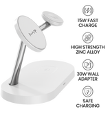 DC-3W MVR 4 in 1 Portable Multi-Device Wireless Charger - White image 4