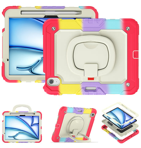 Apple iPad AIR 11 2024/25 Case - Rainbow Red | Survivor GenericHand Strap Stand, Shockproof & Scratch - Resistant Protective Cover image 4