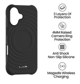 iPhone 16 Plus MVR Wave Silicone Case - Black | Shockproof & Slim Fit Back Cover image 4