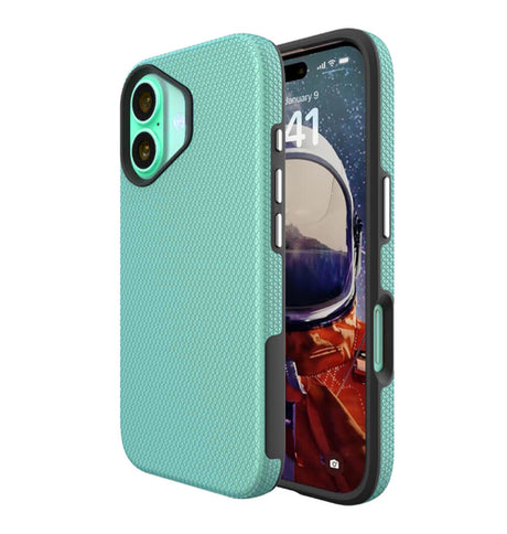 iPhone 16 Plus Triangle Pattern MagSafe Case - Mint Green | Rugged Shockproof Back Cover image 0