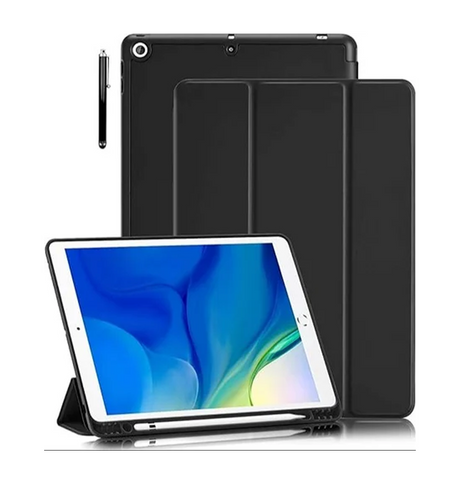 Apple iPad 10.2/Pro 10.5/Air 3 10.5 Case - Black | Canvas Smart Case with Apple Pencil Slot, Shockproof & Scratch - Resistant Protective Cover image 0