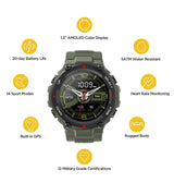 Amazfit T - Rex Army Green Sport Band - Heavy - Duty TPU, Sweatproof, Adventure - Ready Design image 1
