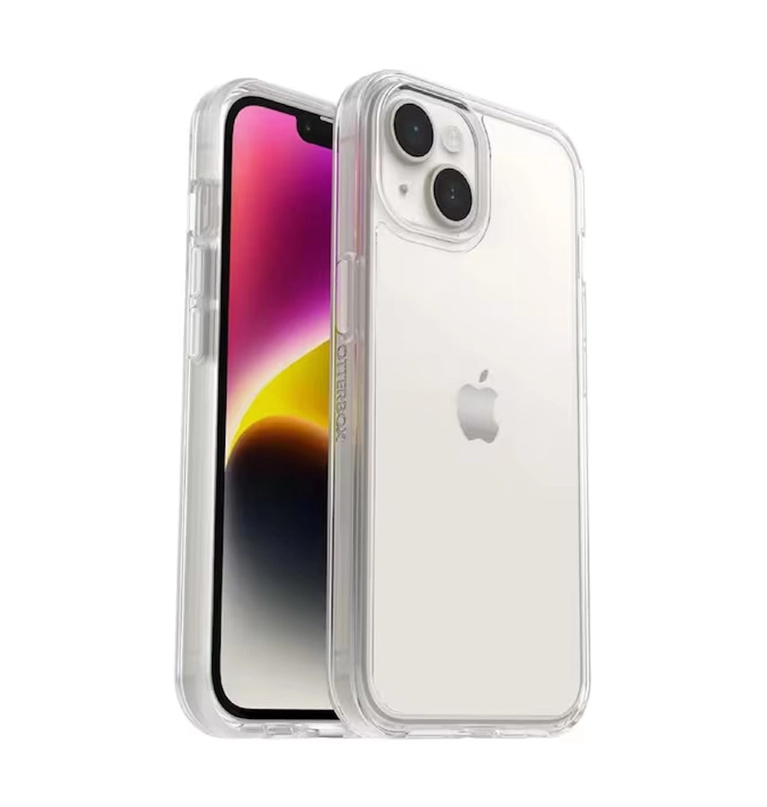 iPhone 14 – Clear | OtterBox Symmetry Series + Antimicrobial, Soft Touch Protective Cover image 0