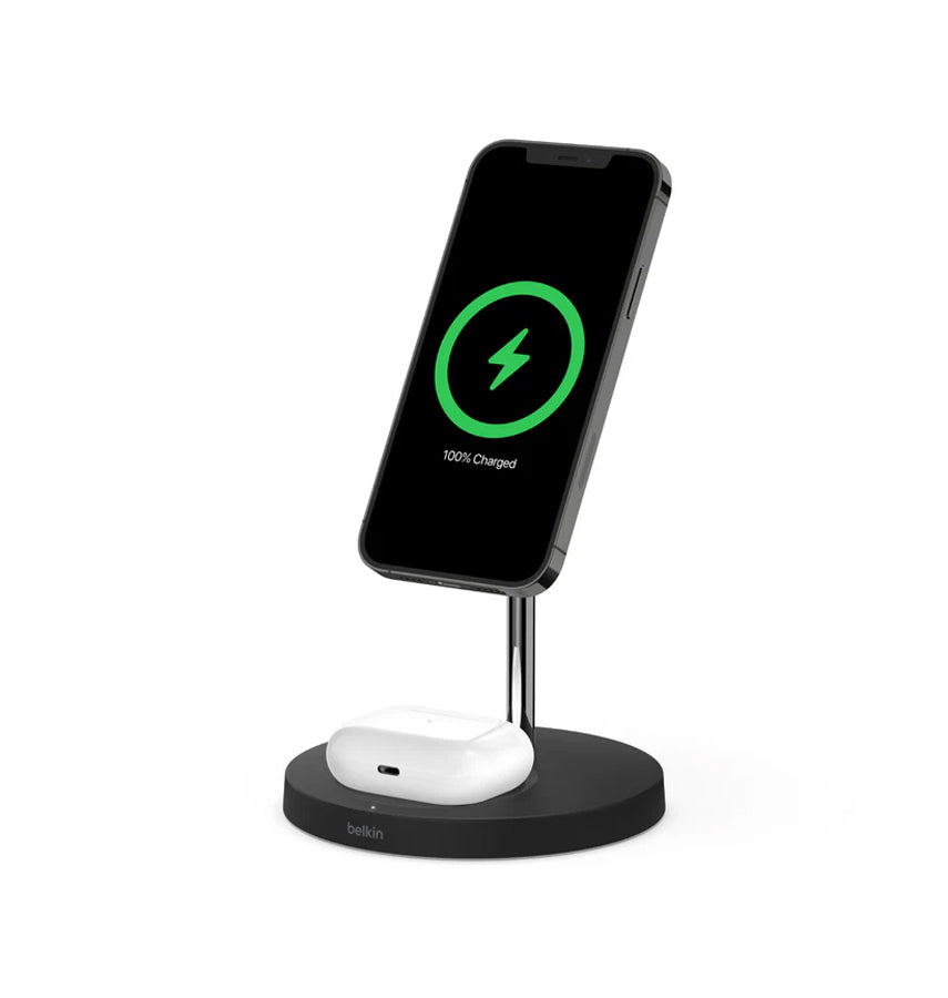 Belkin BoostCharge Pro 2 in 1 - Magnetic USB-C 15W Fast W/MAGSAFE  Wireless Charger Stand - Black image 0