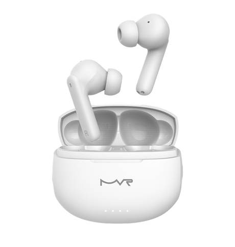 MVR Owl True Wireless Earbuds – White | Active Noise Cancelling (ANC), 30H Playtime & IPX5 Waterproof image 1