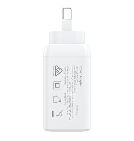 MVR 65W 3 Ports Wall Adapter (GAN-65) - White | SUPPORTS PD 3.0 & QC 3.0 image 4