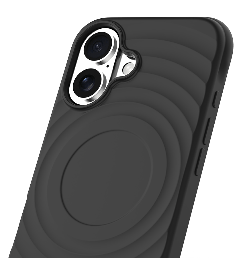 iPhone 16 Plus MVR Wave Silicone Case - Black | Shockproof & Slim Fit Back Cover image 2