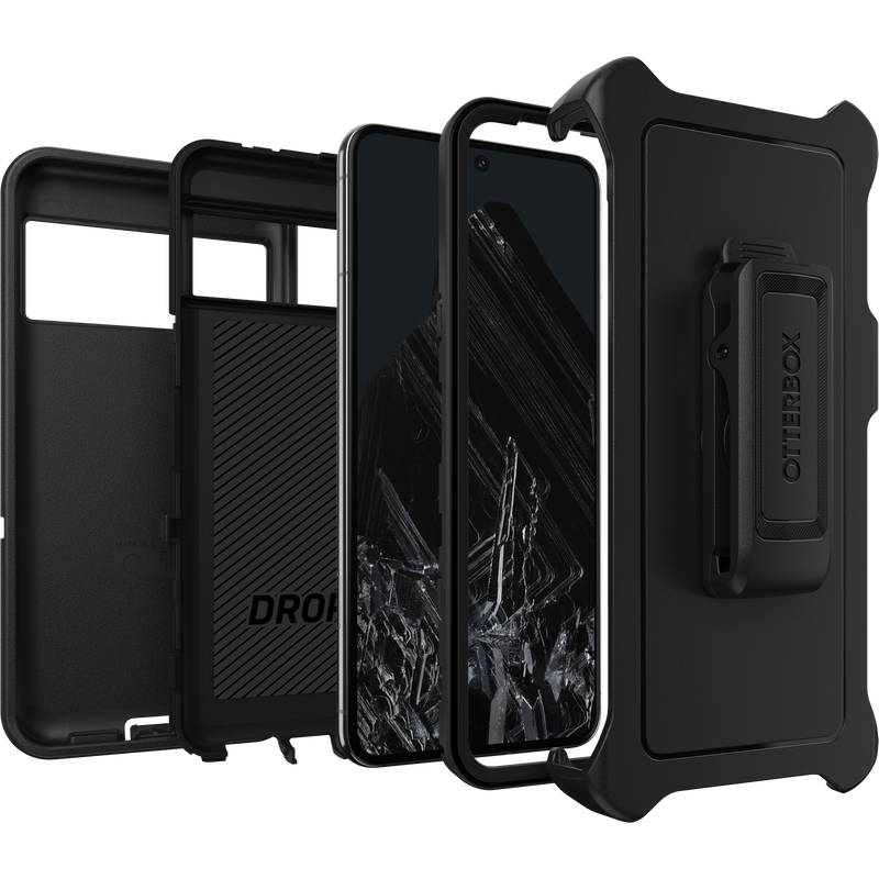 Google Pixel 8 Pro Case - Black | OtterBox Defender Series, Scratch-Resistant Rugged Protective Back Cover image 2