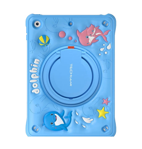 iPad 10.2 Survivor Generic Case with Shoulder Strap - Bubble Dolphin | Protective Cover with Slim, Durable & Stylish Design image 0