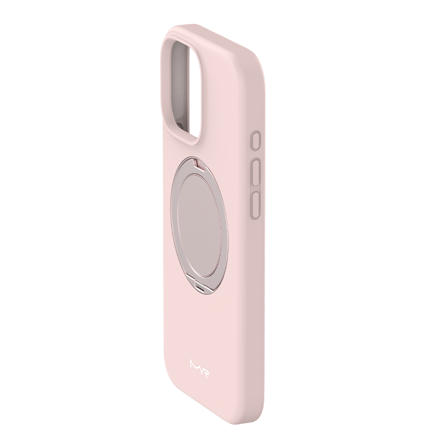 iPhone 16 Pro Max MVR Liquid Silicone Stand Case - Pink | Soft - Touch, Adjustable Kickstand image 2