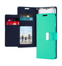 iPhone 13 Pro Max Rich Diary Case – Mint/Navy | Mercury Premium Leather, Slim Fit, Magnetic Closure image 0