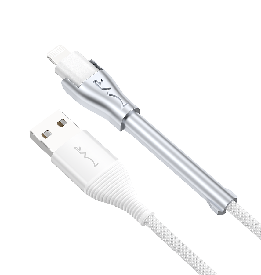 MVR Lightning Cable - White | MFi Certified 1.2m USB A, Fast Charging with Phone Stand image 2