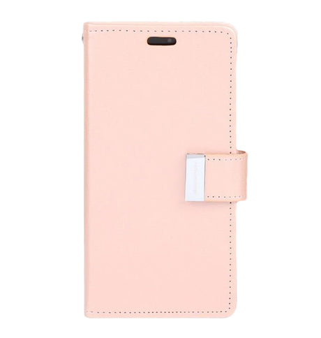 iPhone 14 Pro Wallet Case – Rose Gold | Goospery Mercury Rich Diary PU Leather with 3 Card Slots, Cash Pocket & Magnetic Closure image 0