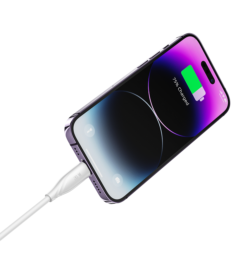 MVR Lightning Cable - White |20W, 1m Type C, 2.4A Fast Charging image 6
