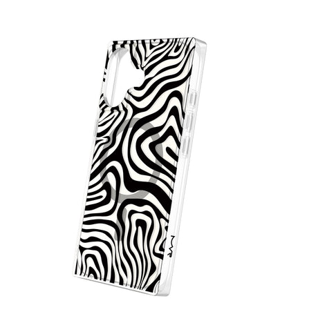 iPhone 17 BoxedIn Case – Mono Swirl | MVR  Marbleised Swirl Design, Modular Customization, Wireless Charging Friendly image 1