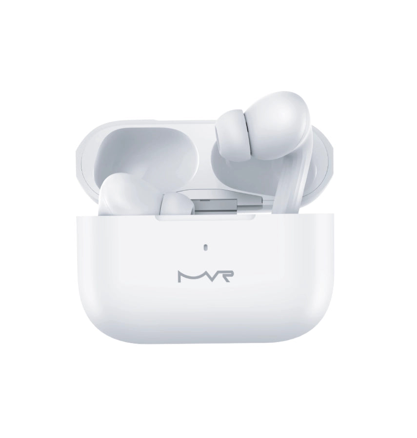MVR Robin Pro 2.0 TWS Earphones  - White | True Wireless Stereo Earbuds, Wireless Charging image 0