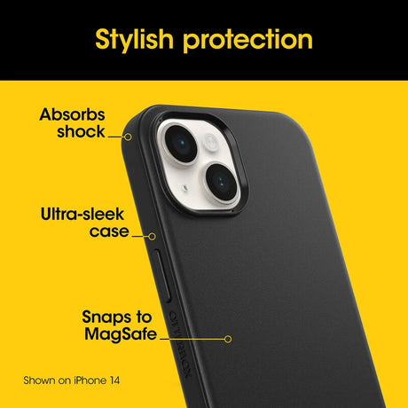 iPhone 15 Plus Magsafe Case – Black | OtterBox Symmetry Series, Soft Touch Protective Cover image 3