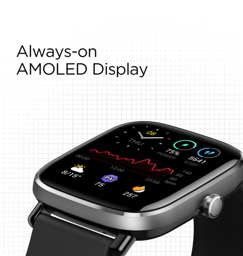 Amazfit GTS Smartwatch – Black | GTS Series, 1.65″ AMOLED Display, 14-Day Battery, GPS, Heart Rate & Sleep Tracking image 2