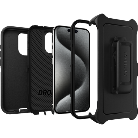 iPhone 15 Pro Case – Black | Otterbox Defender Series, Rugged Shockproof Back Cover image 2