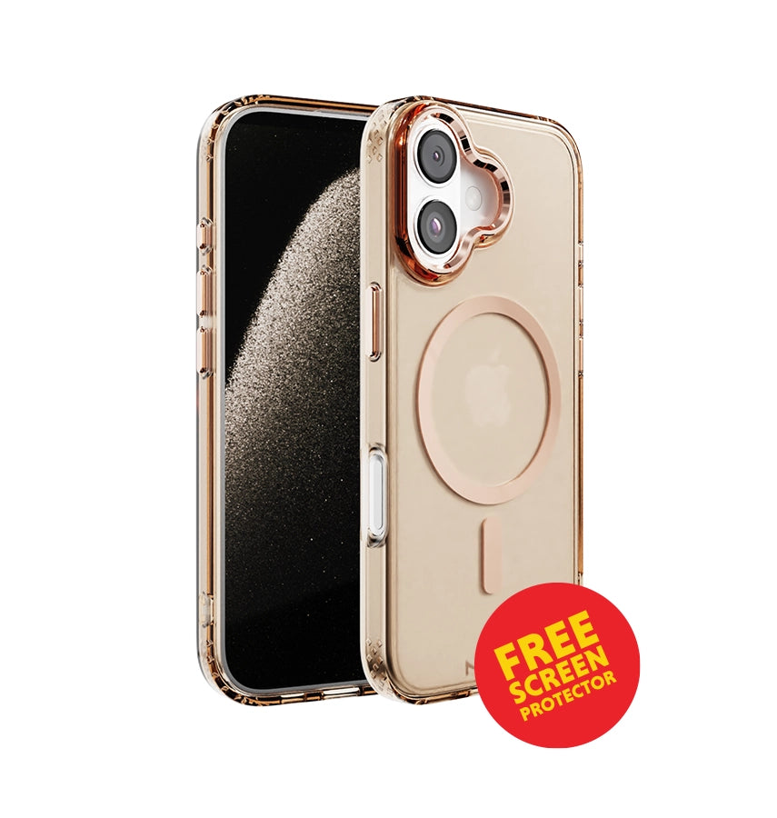 iPhone 17 Impact IMD Case – Rose Gold | MVR Crystal Clear Back, Scratch Guard, Wireless Charging image 0