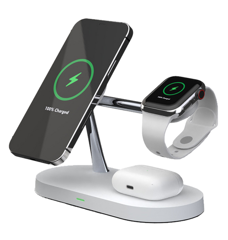 DC-3W MVR 4 in 1 Portable Multi-Device Wireless Charger - White image 2