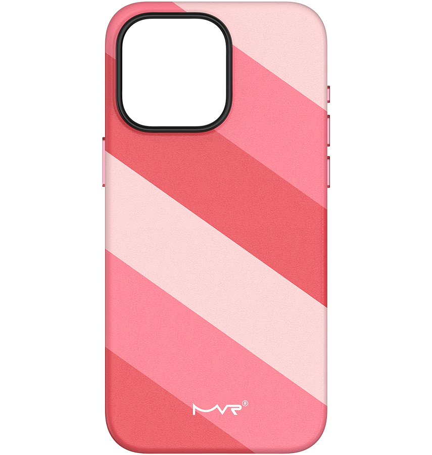iPhone 15 Pro MVR Stripe Vibe Cover - Sakura Pink | Soft Touch Protective Cover image 0
