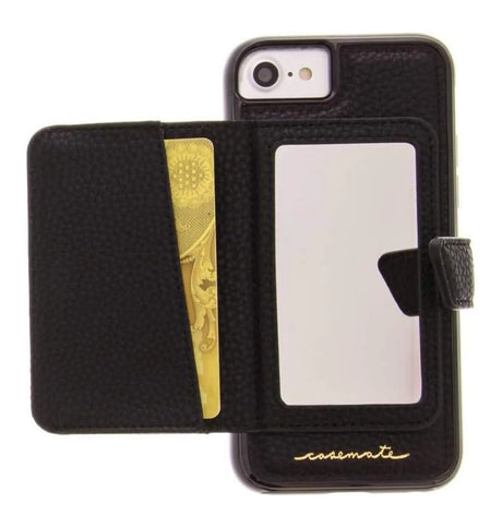 iPhone 6/6S/7/8 Case – Black | Case-Mate Compact Mirror Cover with Sleek Design & Built-In Mirror image 0