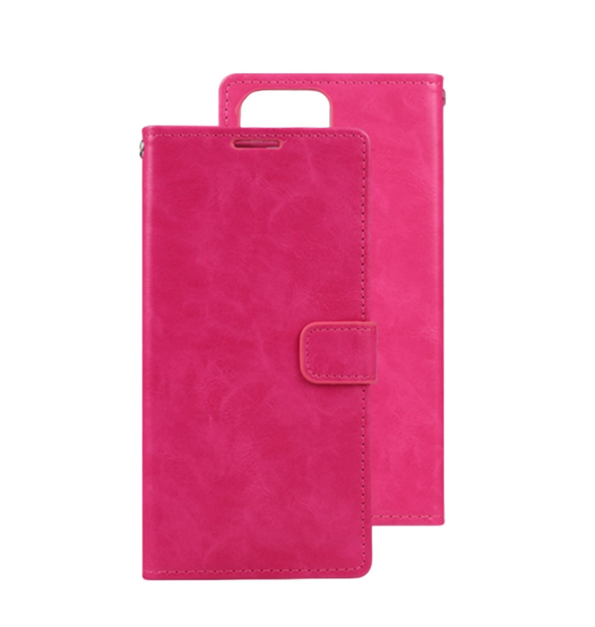 iPhone 14 Plus Wallet Case – Hot Pink | Goospery Mercury Bluemoon PU Leather Flip Cover with Built-in Stand Function image 0