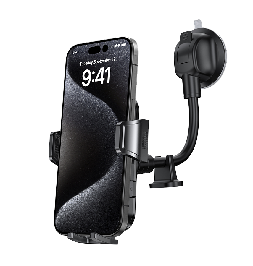 MVR Universal T9 Car Phone Holder - Black | Side Press Mount with Strong Grip image 3