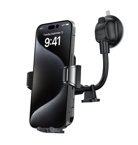 MVR Universal T9 Car Phone Holder - Black | Side Press Mount with Strong Grip image 3