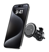 MVR T5 MagSafe Car Charger - Black | 360° Rotating, 15W Fast Charge Wireless Phone Holder image 2