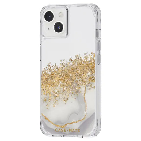iPhone 14 Pro Case – White | Case-Mate Karat Marble Cover – Elegant Finish, Gold Foil Accents & Antimicrobial Protection image 2