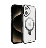iPhone 16 Plus Stellar Stand Case - Smokey Black | Built In Adjustable Kickstand, Shockproof Back Cover image 0