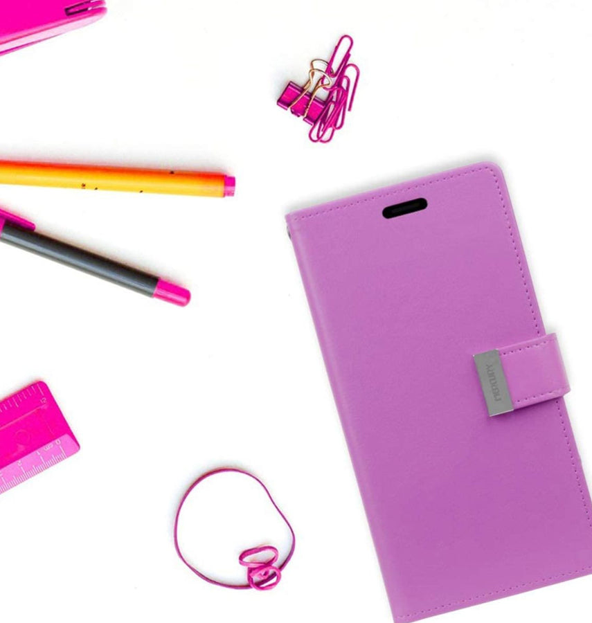 iPhone 16 Pro Wallet Case - Purple | Mercury Rich Diary Flip, Soft Touch Protective Cover image 3