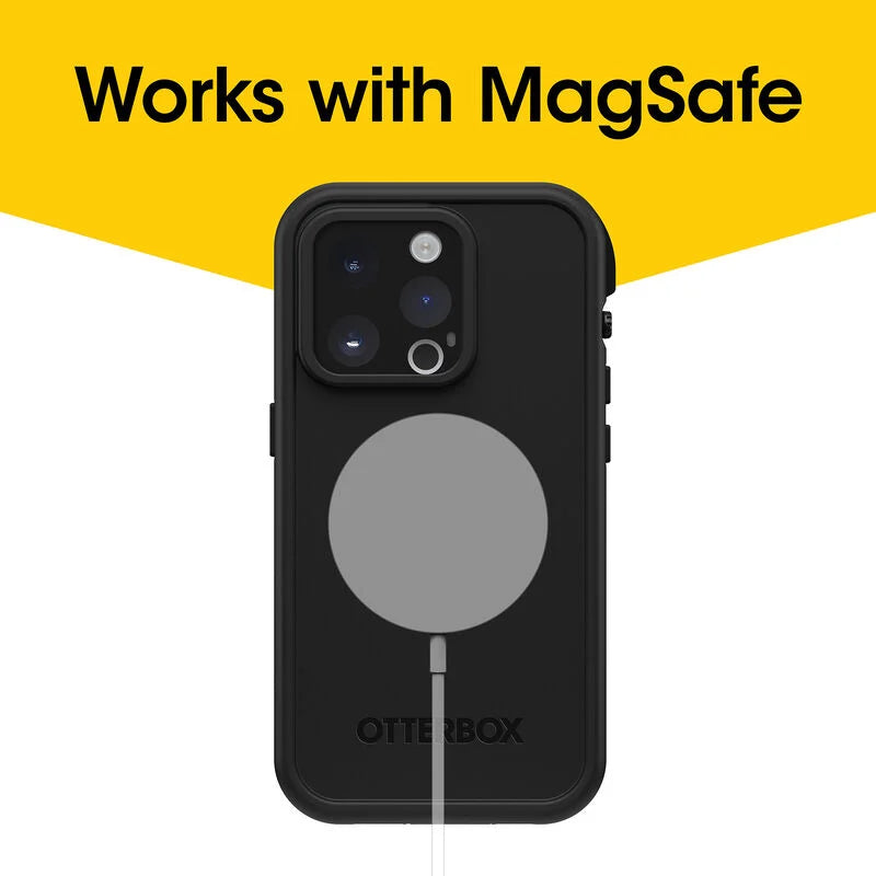 iPhone 14 Pro Magsafe Case - Black | OtterBox FRE MagSafe Rugged Protection Back Cover image 3