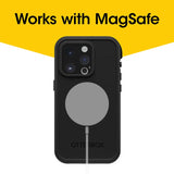 iPhone 14 Pro Magsafe Case - Black | OtterBox FRE MagSafe Rugged Protection Back Cover image 3